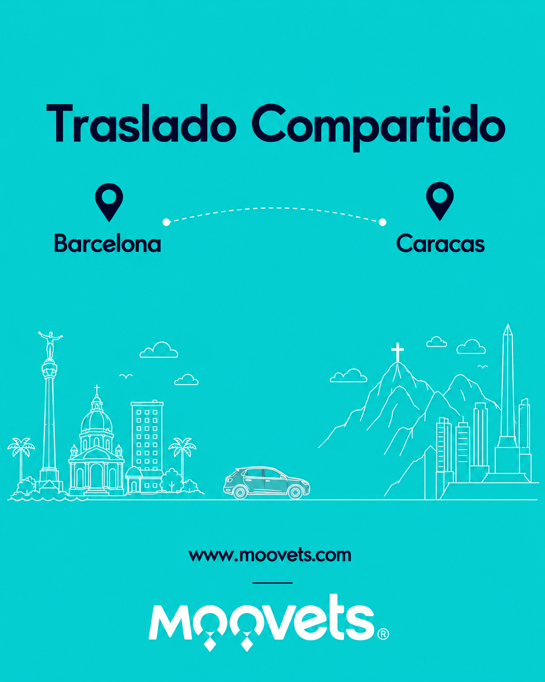 Traslado Compartido Barcelona → Caracas | MOOVETS