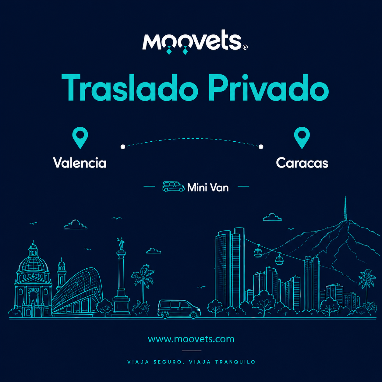 Traslado Privado Valencia → Caracas | Mini Van | Moovets