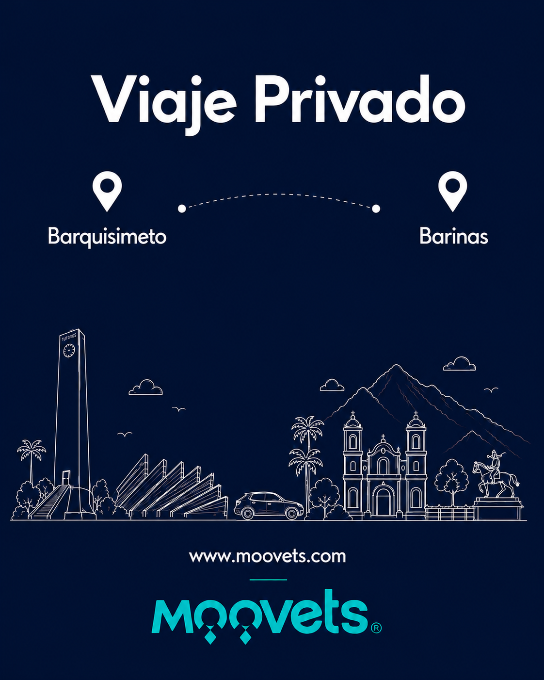 Traslado Privado Barquisimeto → Barinas | Sedán | Moovets