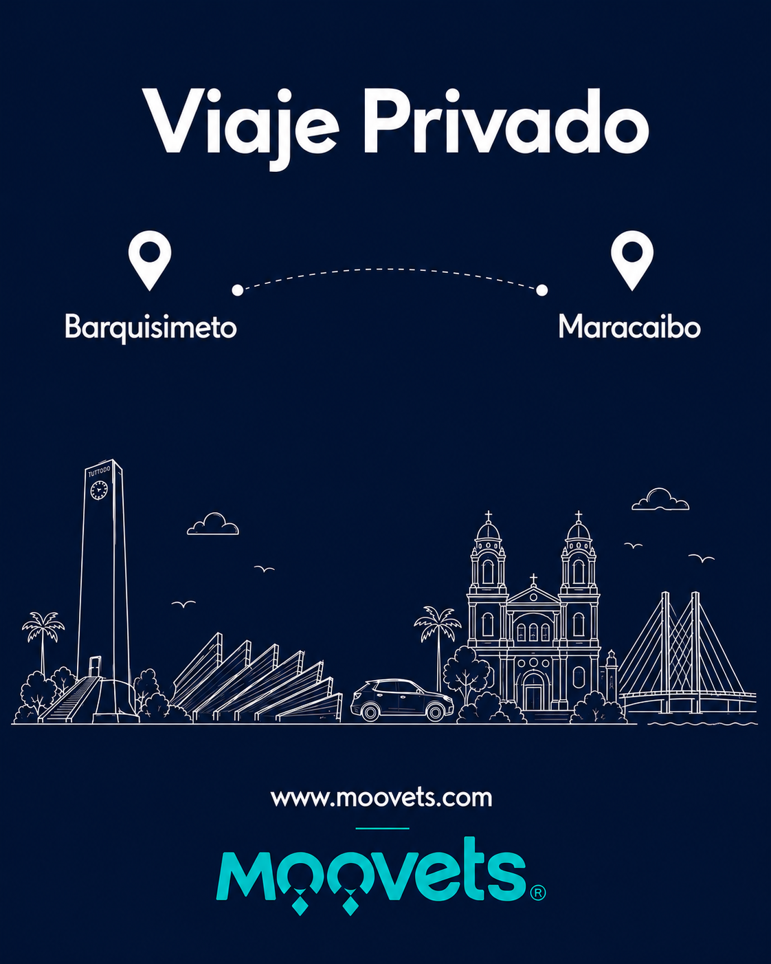 Traslado Privado Barquisimeto → Maracaibo | Sedán | Moovets