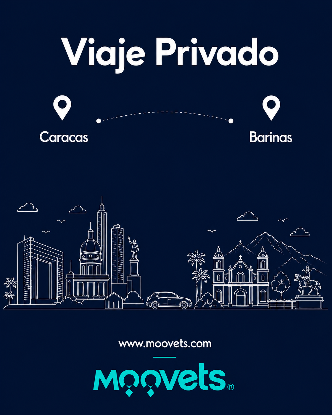 Traslado Privado Caracas → Barinas | Sedán | Moovets