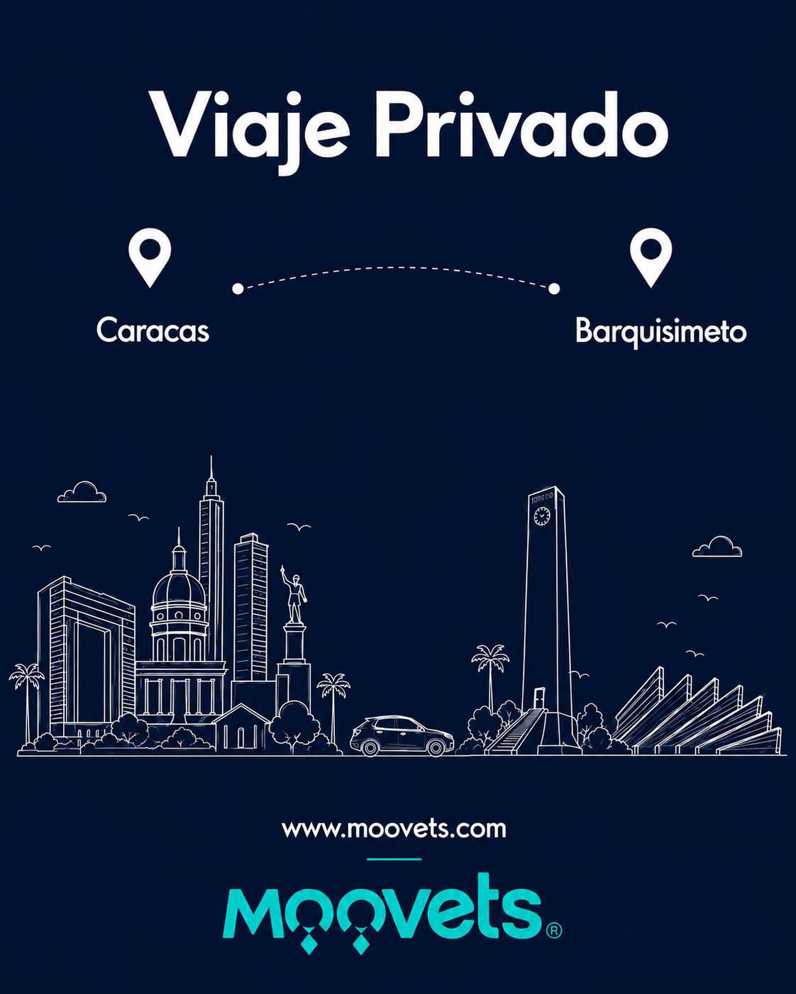 Traslado Privado Caracas → Barquisimeto | Sedán | Moovets