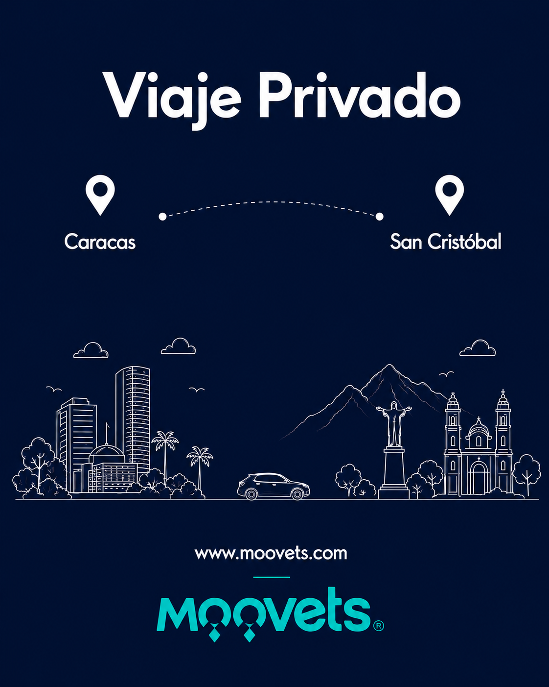 Traslado Privado Caracas → San Cristobal | Sedán | Moovets