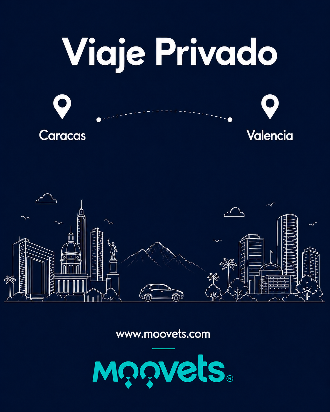 Traslado Privado Caracas → Valencia | Sedán | Moovets