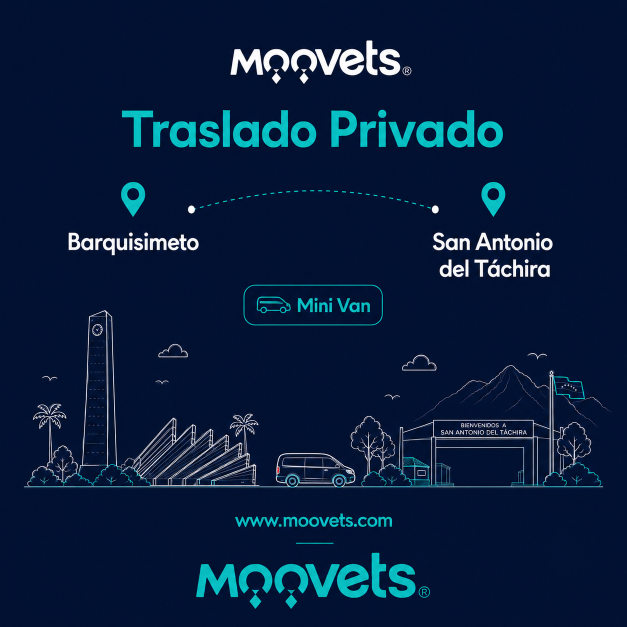 Traslado Privado Barquisimeto → San Antonio del Tachira | Mini Van | Moovets