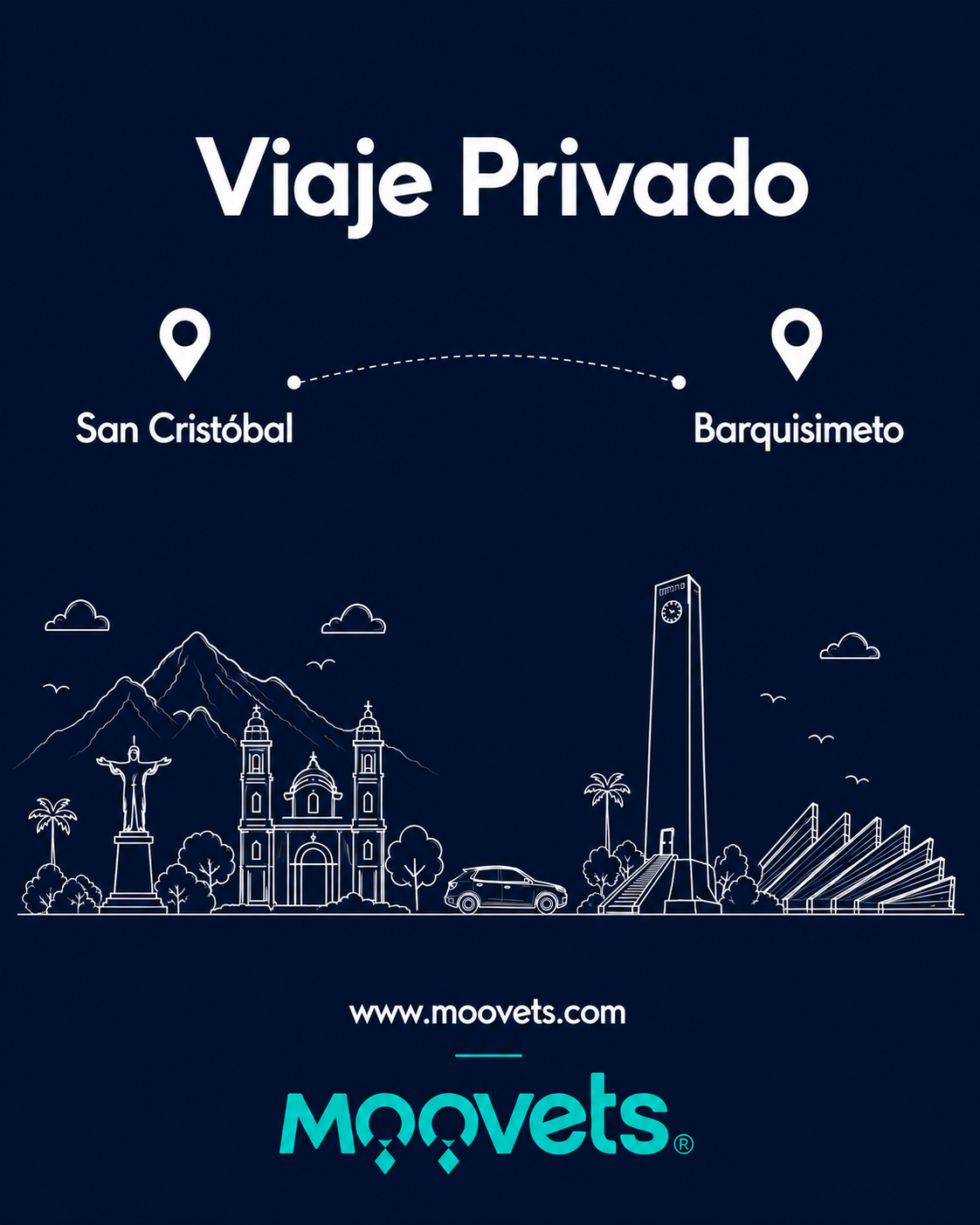 Traslado Privado San Cristobal → Barquisimeto | Sedán | Moovets