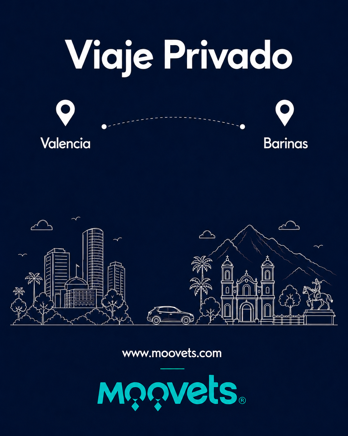 Traslado Privado Valencia → Barinas | Sedán | Moovets