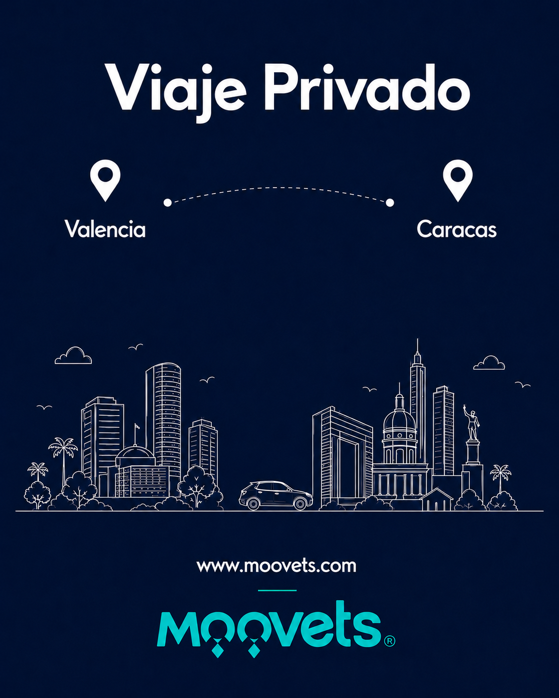Traslado Privado Valencia → Caracas | Sedán | Moovets