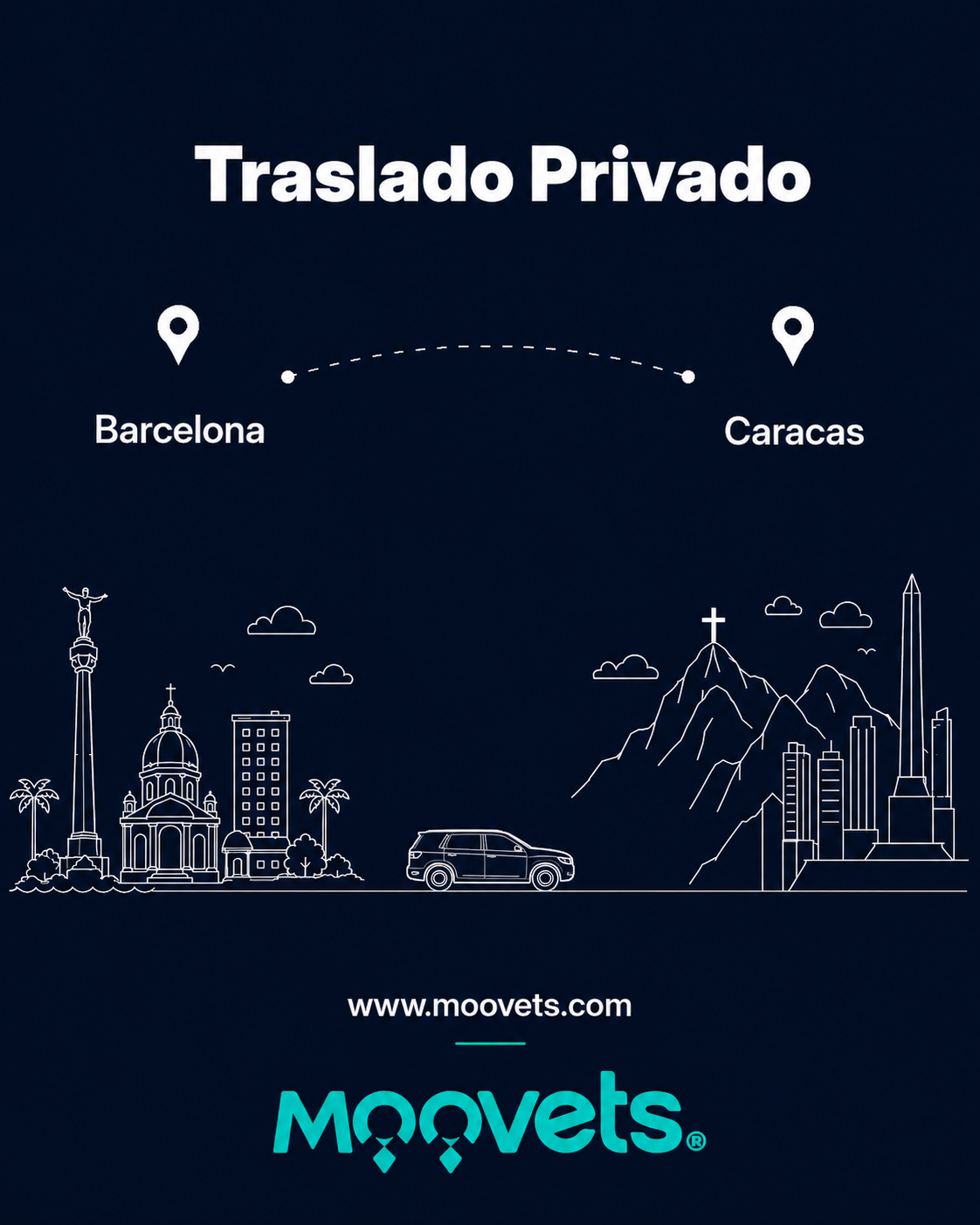 Traslado Privado Barcelona → Caracas | Camioneta | Moovets