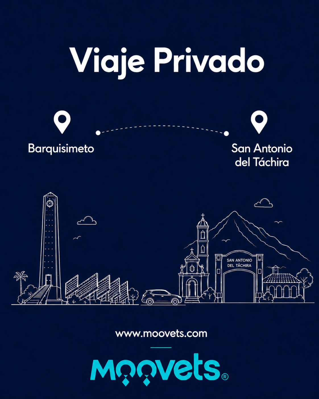 Traslado Privado Barquisimeto → San Antonio del Tachira | Camioneta | Moovets