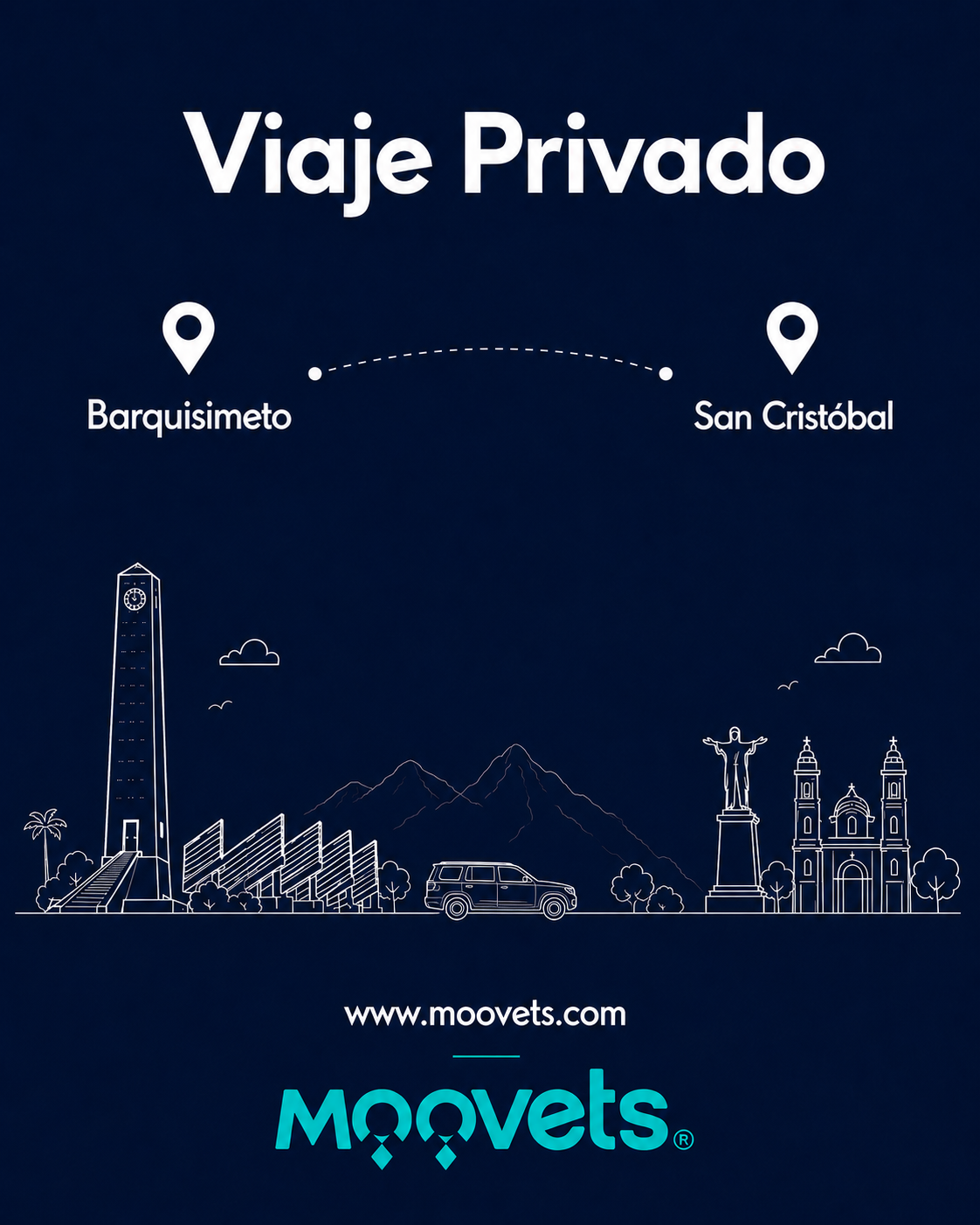 Traslado Privado Barquisimeto → San Cristobal | Camioneta | Moovets
