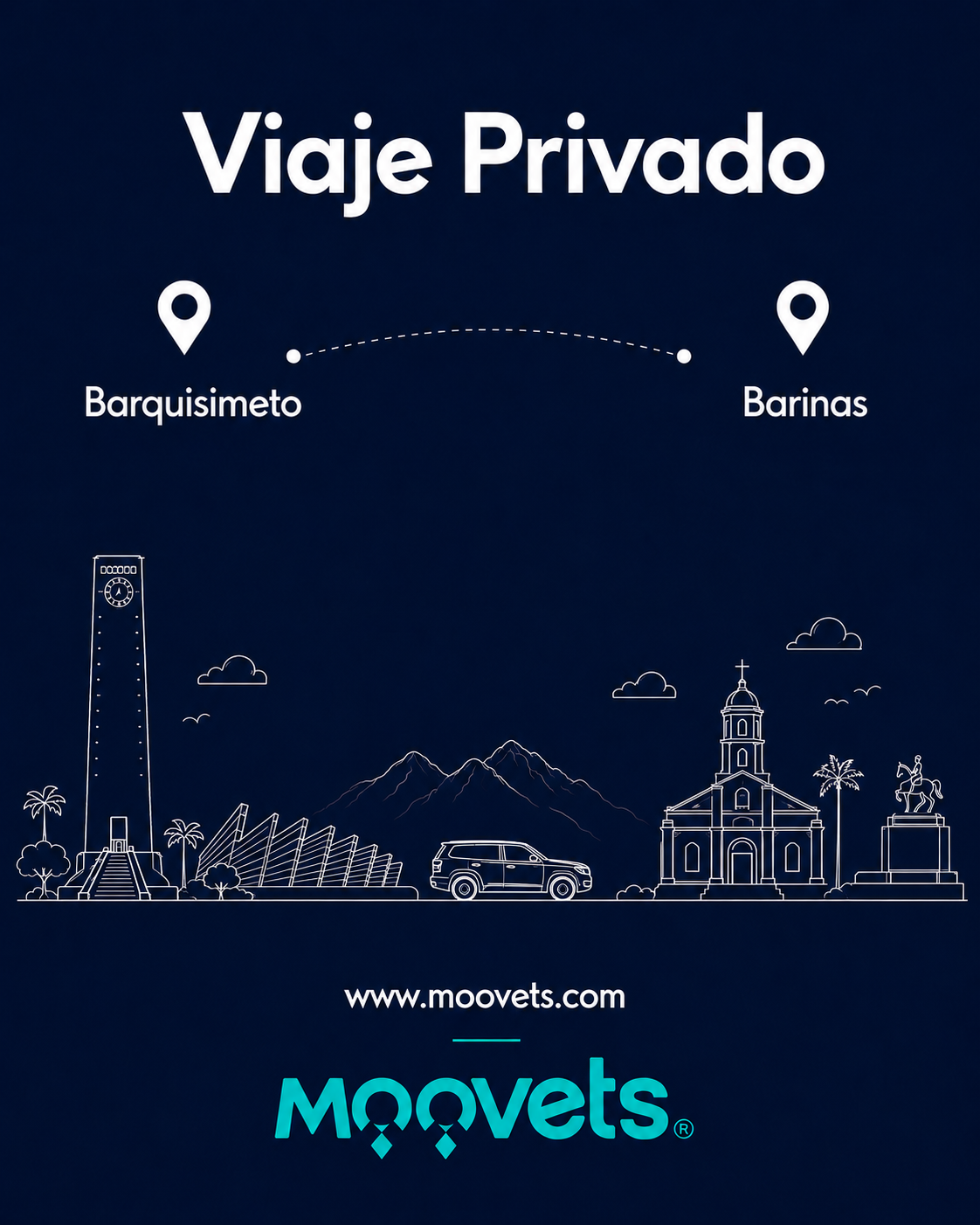 Traslado Privado Barquisimeto → Barinas | Camioneta | Moovets