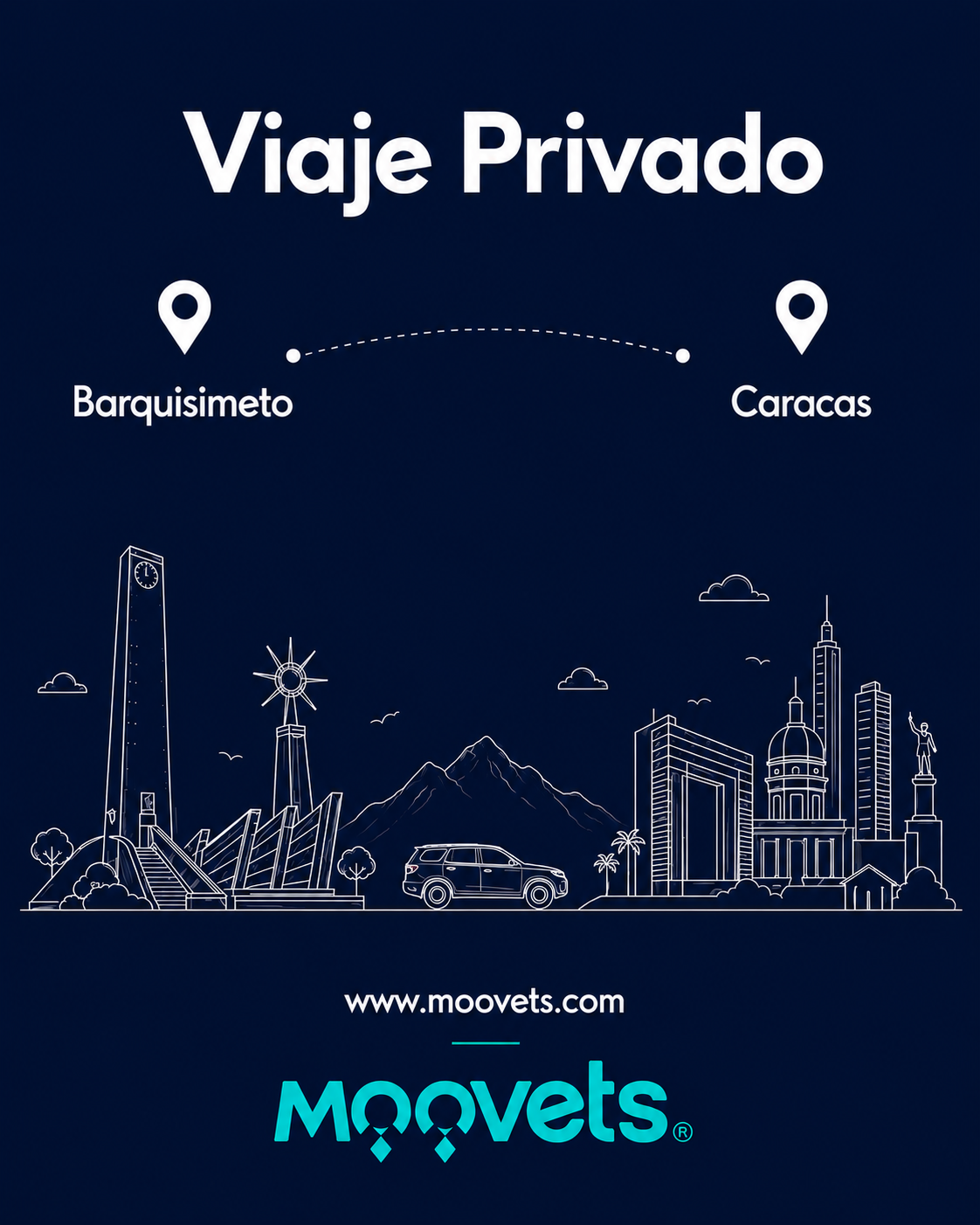 Traslado Privado Barquisimeto → Caracas | Camioneta | Moovets