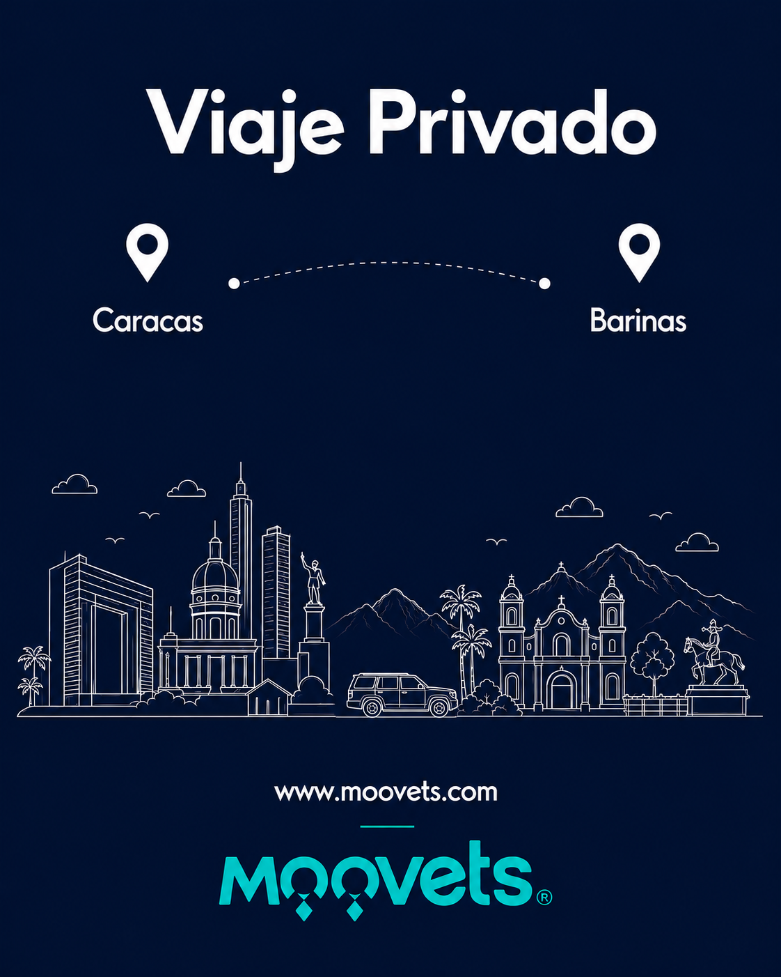 Traslado Privado Caracas → Barinas | Camioneta | Moovets