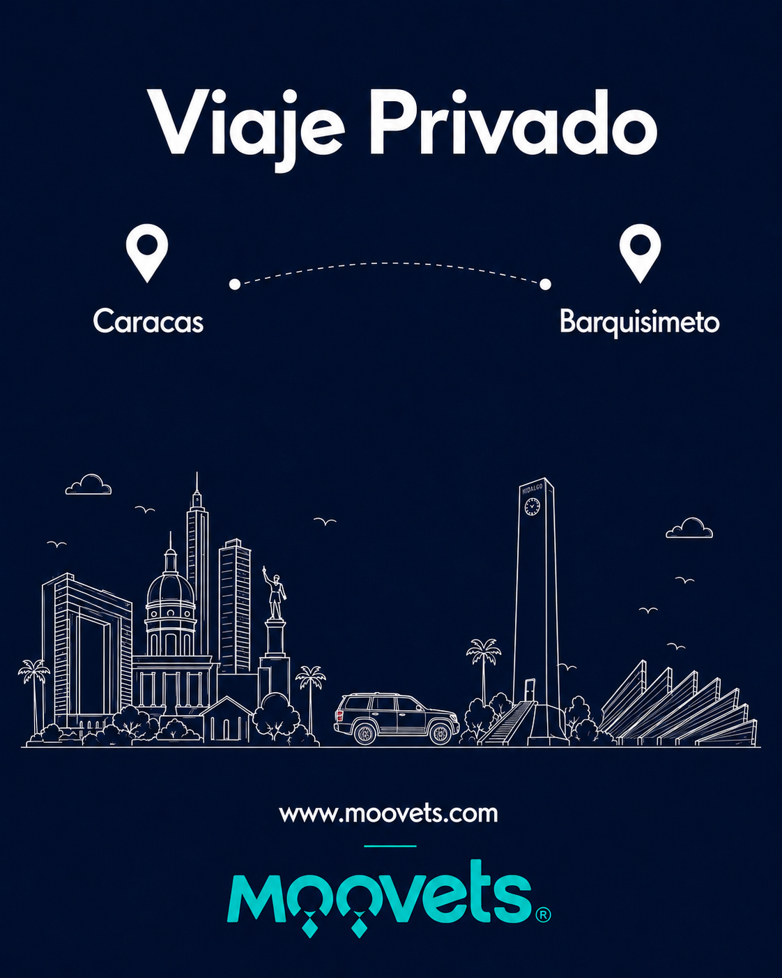 Traslado Privado Caracas → Barquisimeto | Camioneta | Moovets