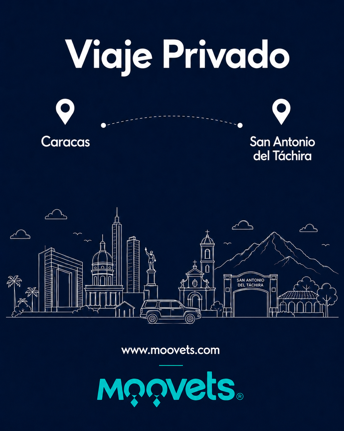 Traslado Privado Caracas → San Antonio del Tachira | Camioneta | Moovets