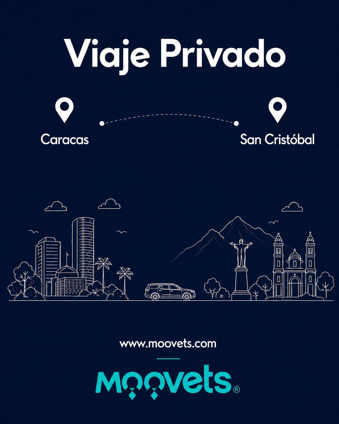 Traslado Privado Caracas → San Cristobal | Camioneta | Moovets