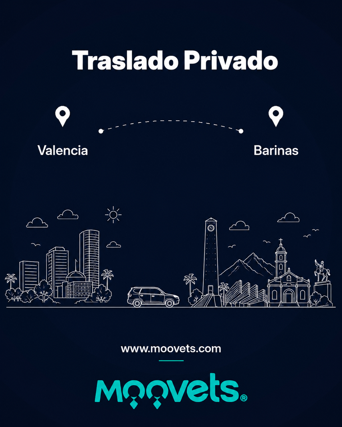 Traslado Privado Valencia → Barinas | Camioneta | Moovets