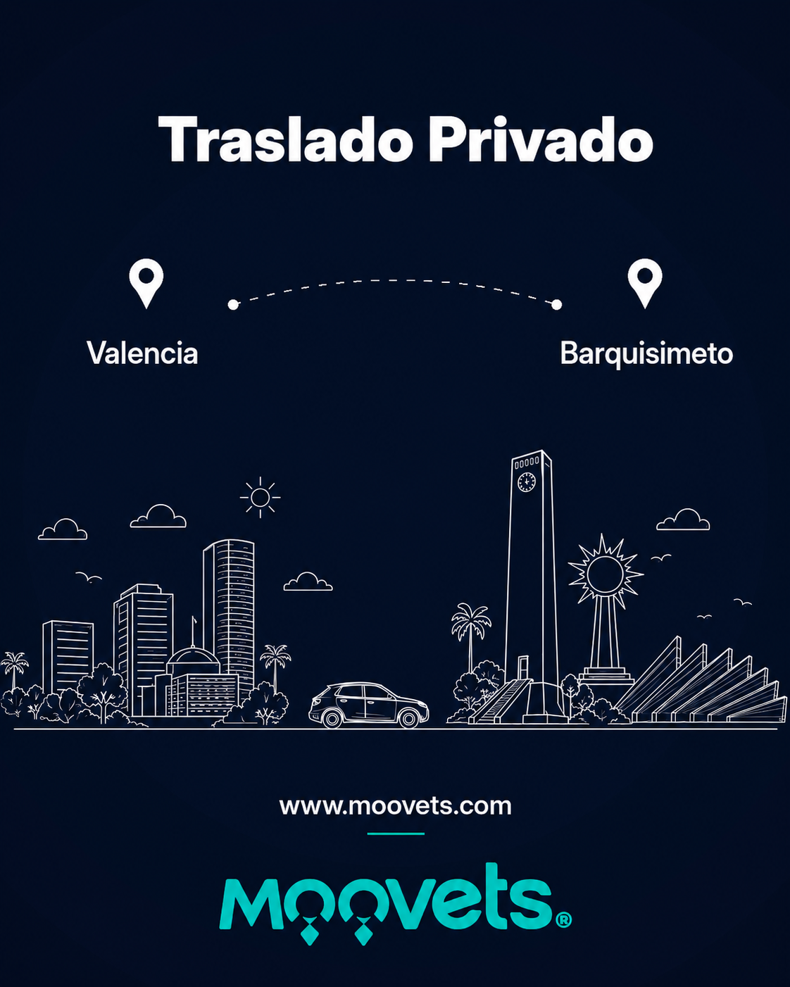 Traslado Privado Valencia → Barquisimeto | Camioneta | Moovets