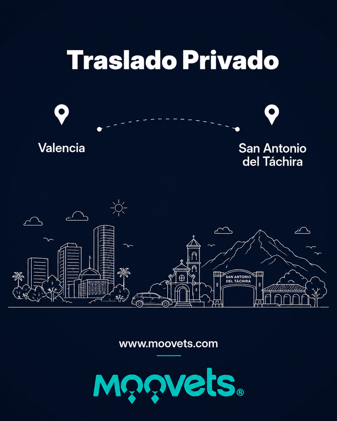 Traslado Privado Valencia → San Antonio del Tachira | Camioneta | Moovets