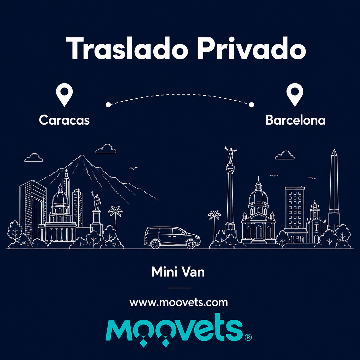 Traslado Privado Caracas → Barcelona | Mini Van | Moovets