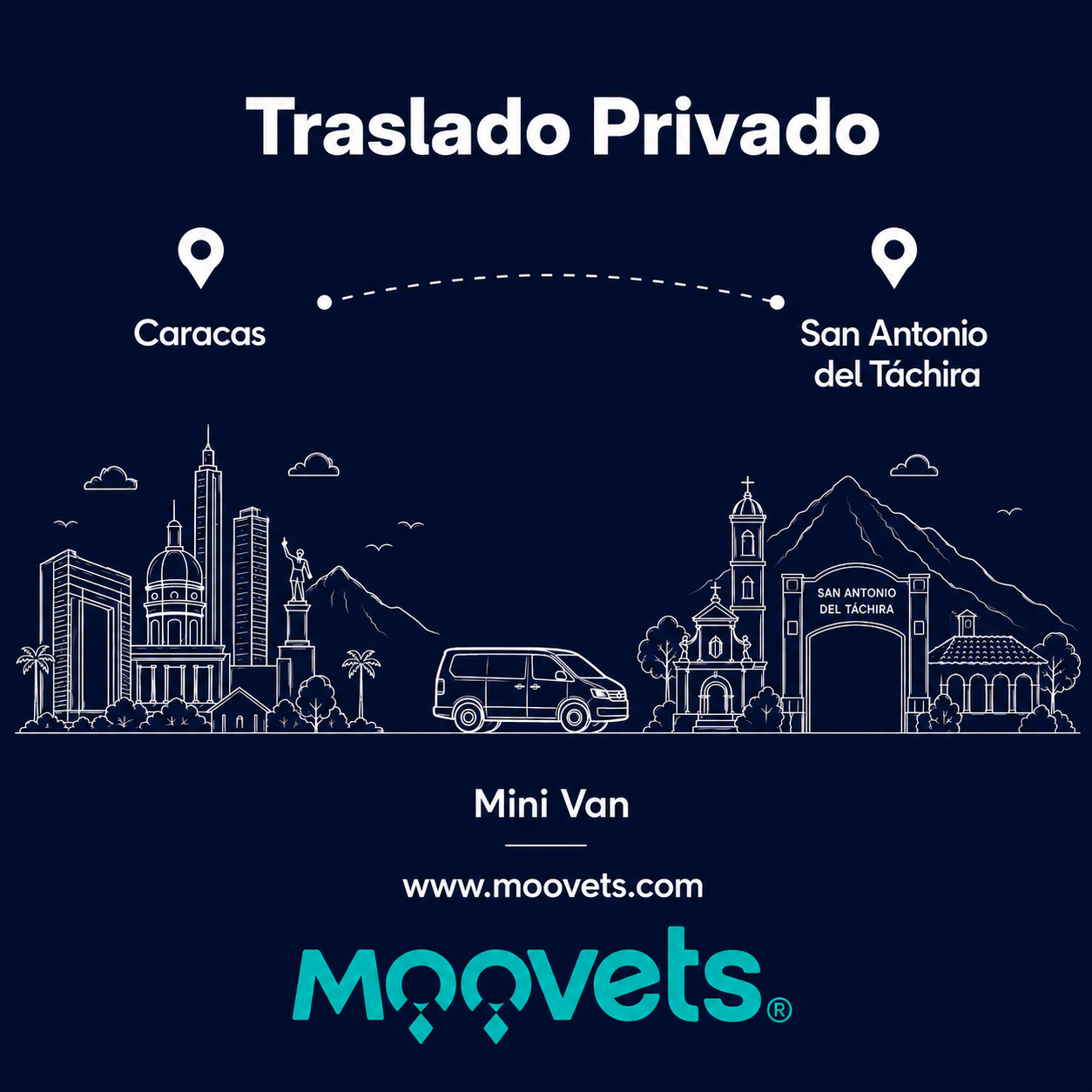 Traslado Privado Caracas → San Antonio del Tachira | Mini Van | Moovets