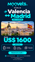 Vuelo Internacional: Valencia - Madrid  Ida y Vuelta